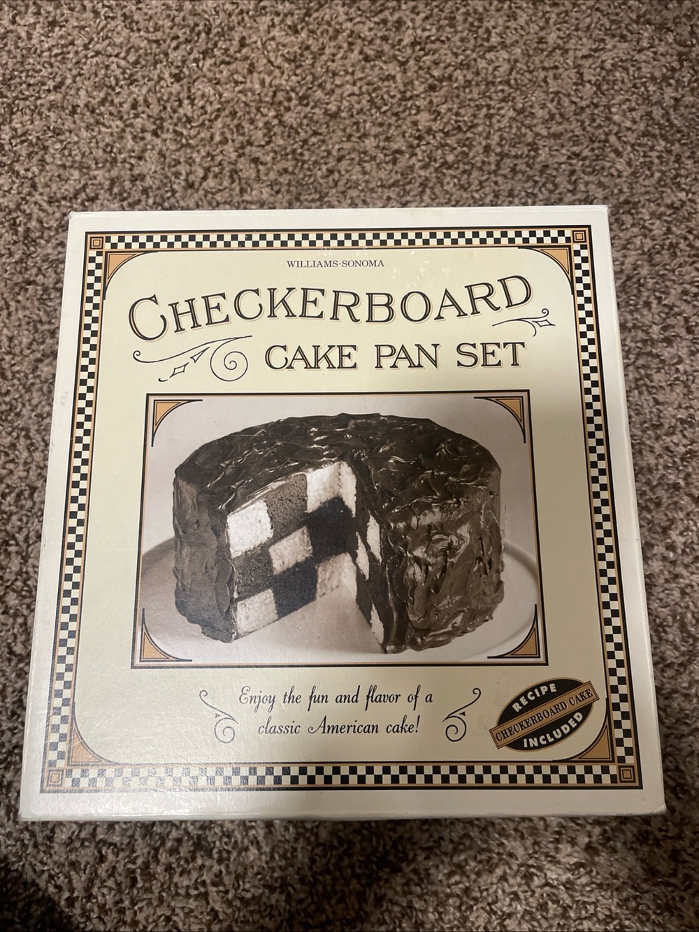 Williams Sonoma Checkerboard Cake Pan Set - Cream, Black
